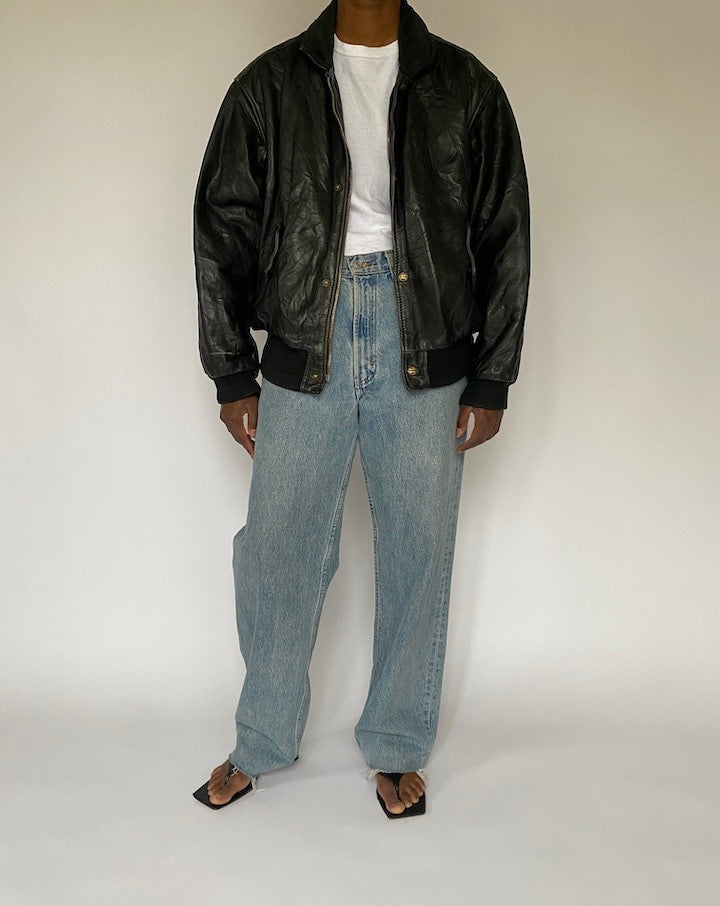 VINTAGE BLACK LEATHER JACKET 5013