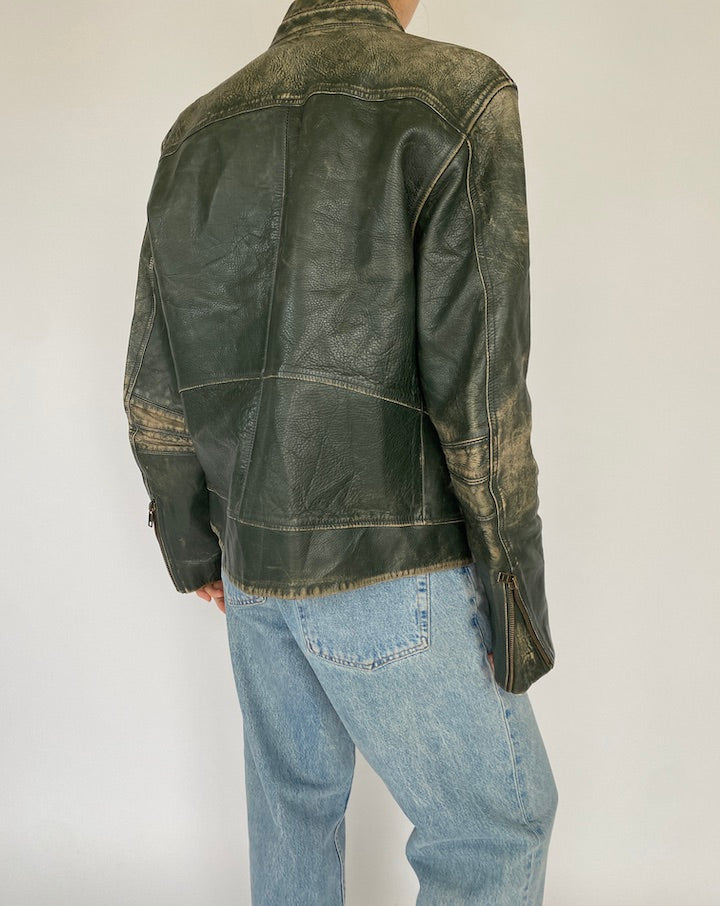 VINTAGE DISTRESSED LEATHER JACKET 5361