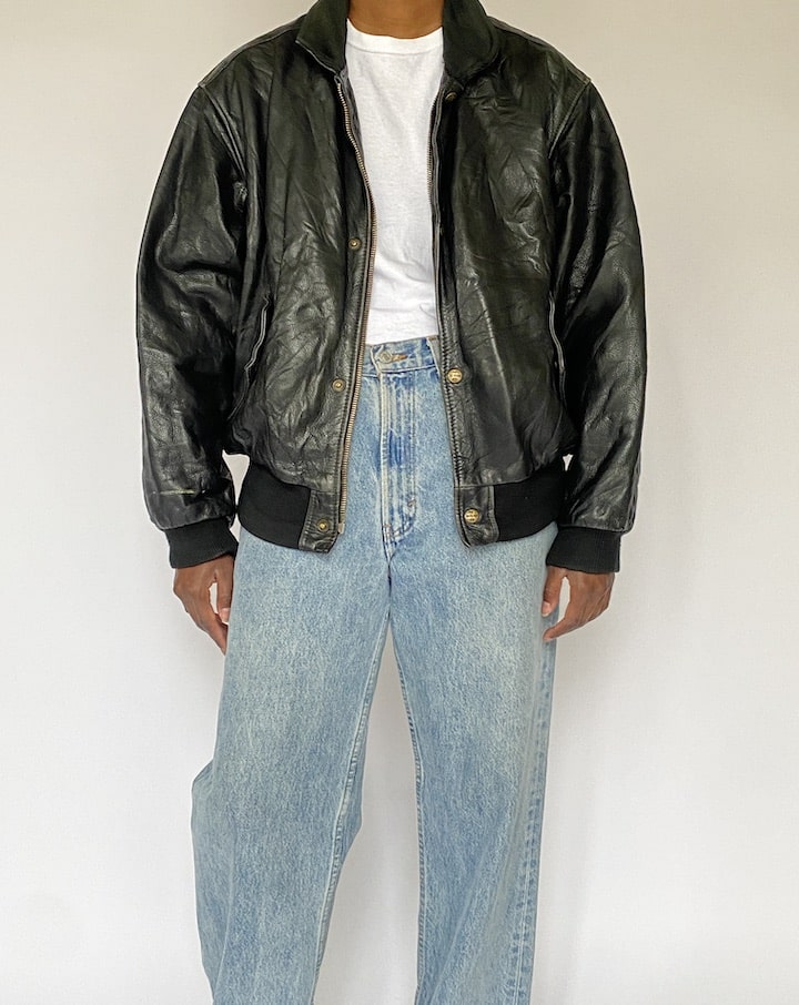 VINTAGE BLACK LEATHER JACKET 5013