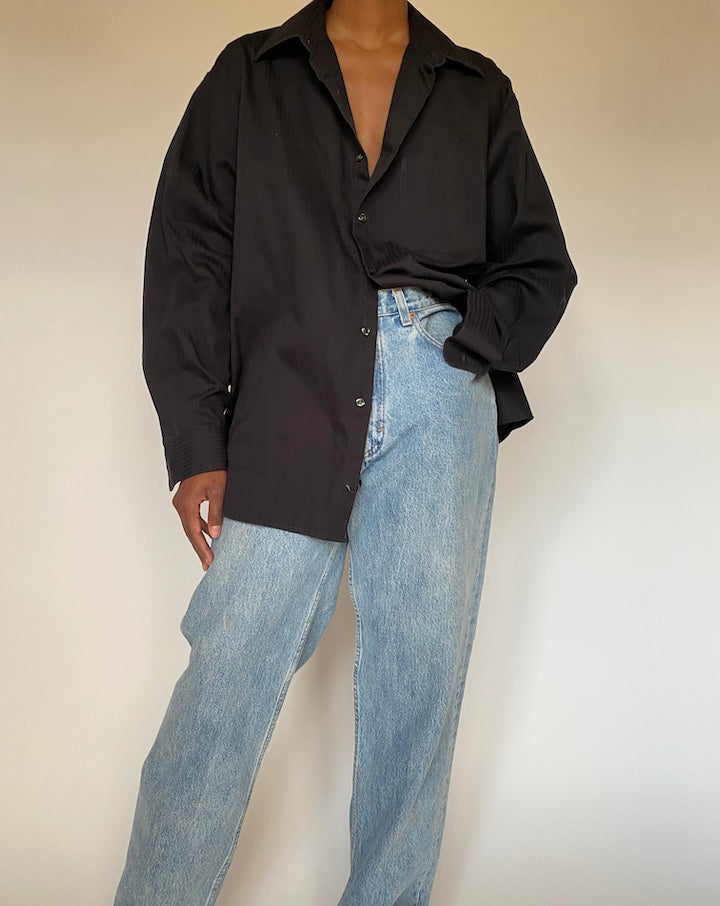 VINTAGE OVERSIZED BLACK SHIRT 4429