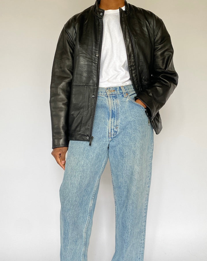VINTAGE BLACK LEATHER JACKET 5052