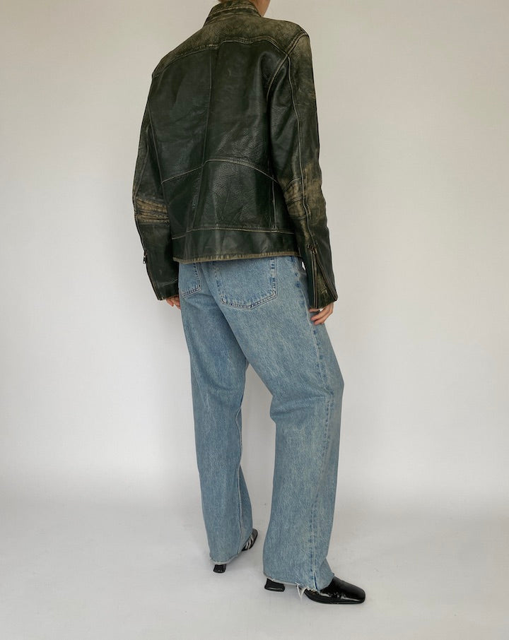 VINTAGE DISTRESSED LEATHER JACKET 5361