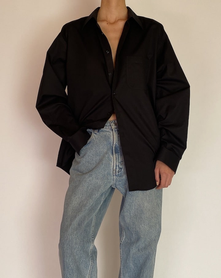 Vintage Oversized Black Shirt  5233