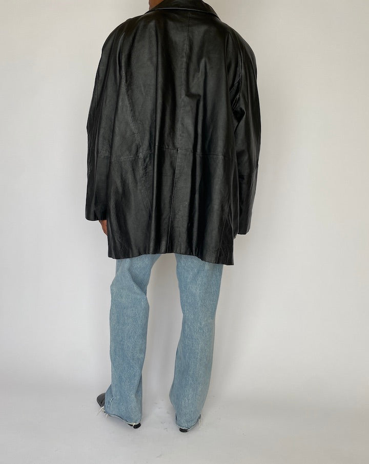 VINTAGE BLACK LEATHER JACKET 4845