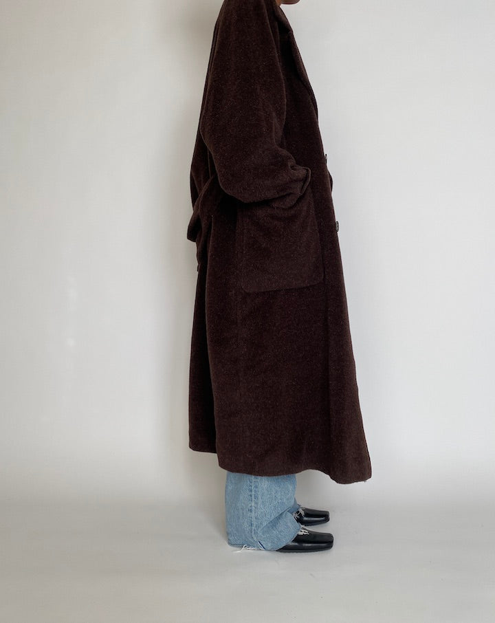 VINTAGE DARK BROWN SALVATORE FERRAGAMO LONG COAT 4260