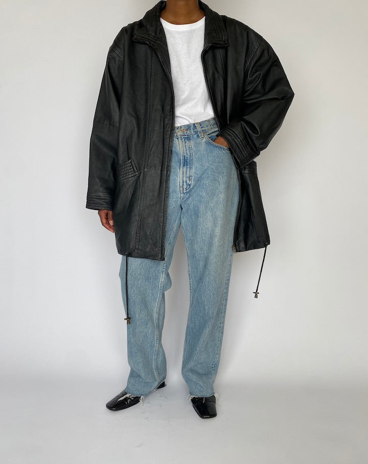 VINTAGE BLACK LEATHER JACKET 4832