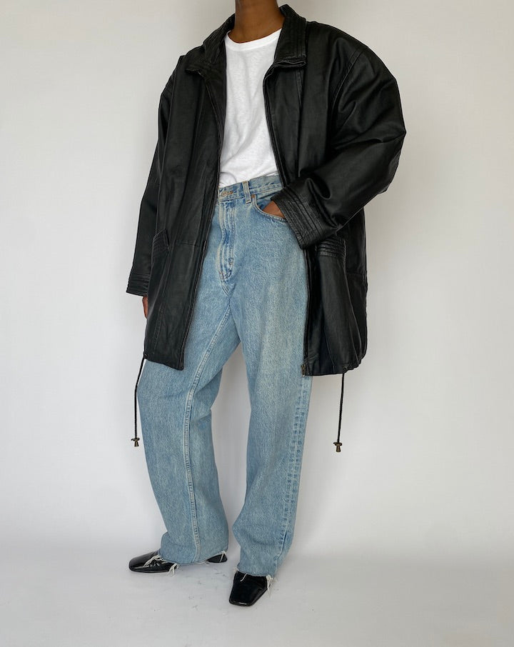 VINTAGE BLACK LEATHER JACKET 4832