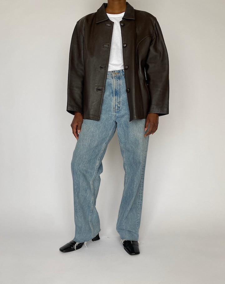 VINTAGE BROWN LEATHER JACKET 4819