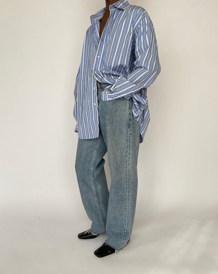 VINTAGE BLUE STRIPED RALPH LAUREN SHIRT 4591