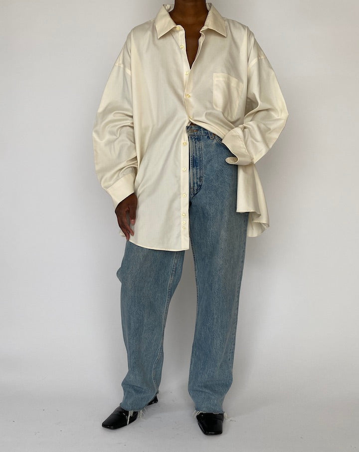 VINTAGE OFF-WHITE OVERSIZED COTTON SHIRT 5169