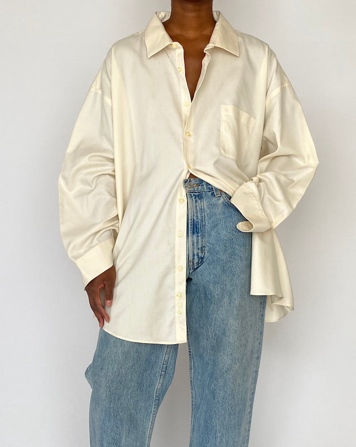 VINTAGE OFF-WHITE OVERSIZED COTTON SHIRT 5169