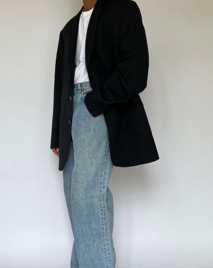 VINTAGE BLACK RALPH LAUREN BLAZER IN WOOL 5063