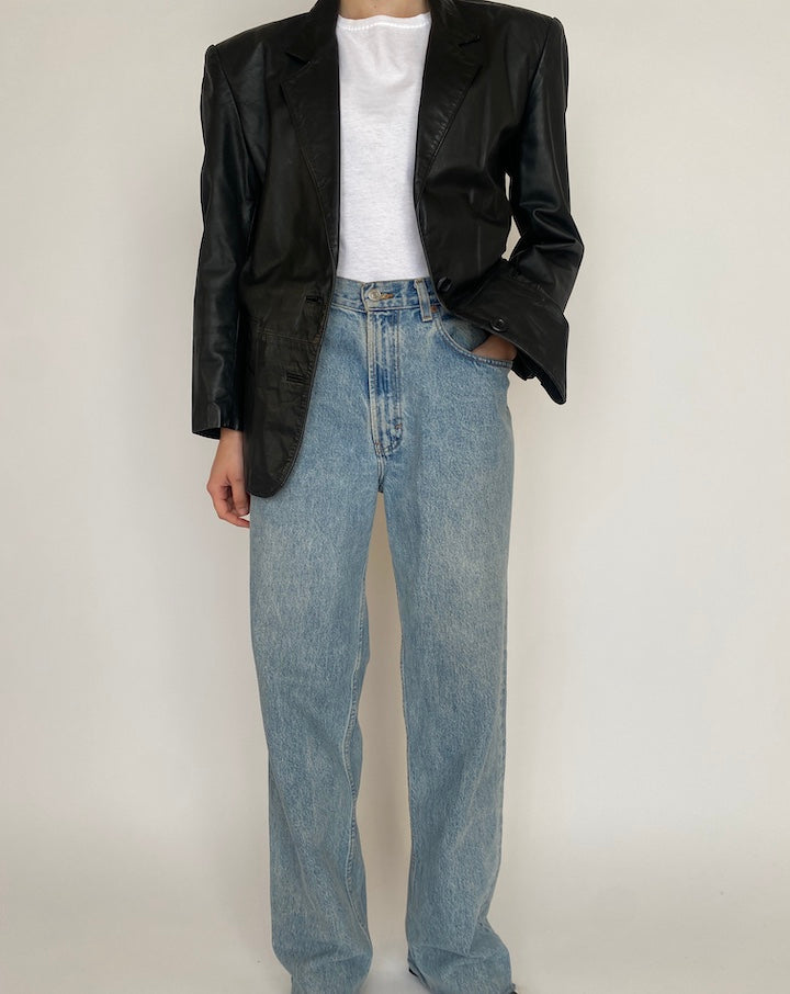 VINTAGE BLACK LEATHER JACKET 4476