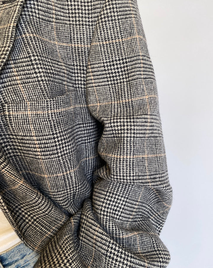 VINTAGE GREY OVERSIZED HOUNDSTOOTH BLAZER 4550