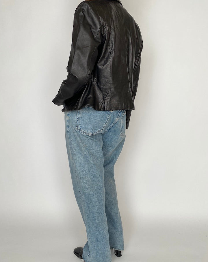 VINTAGE BLACK LEATHER JACKET 4652