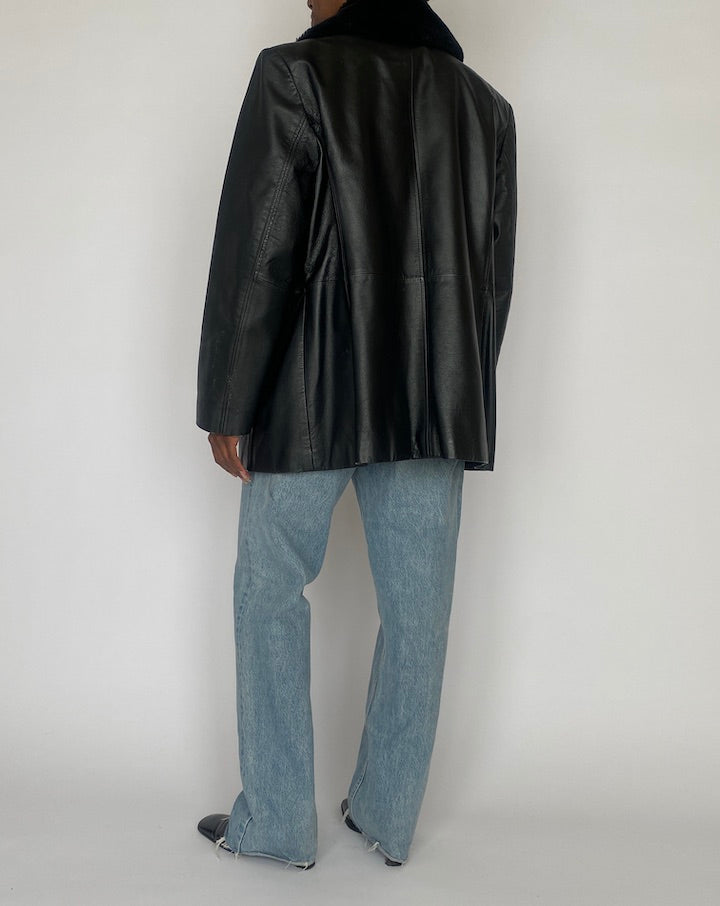 VINTAGE BLACK LEATHER JACKET 4758