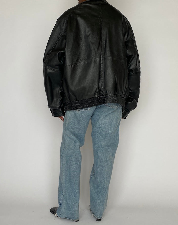 VINTAGE BLACK LEATHER JACKET 5145