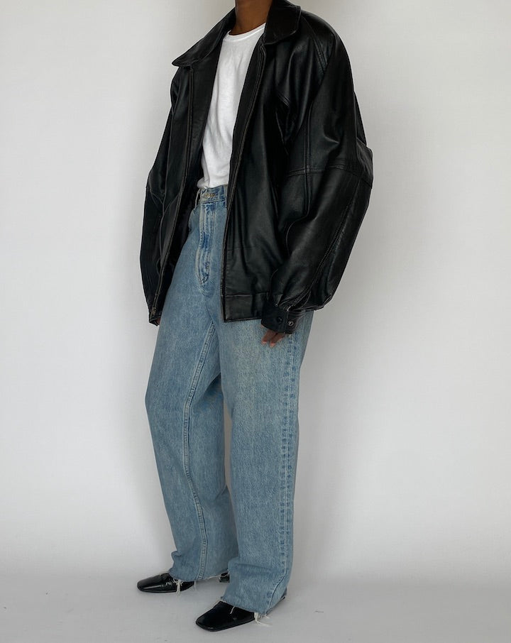 VINTAGE BLACK LEATHER JACKET 5145