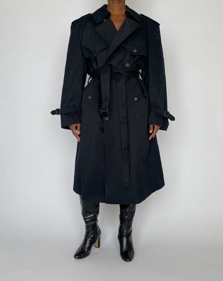 VINTAGE NAVY OVERSIZED TRENCH COAT 5153
