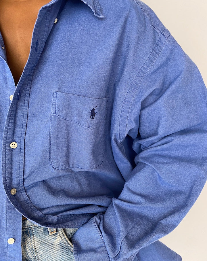 VINTAGE BLUE OVERSIZED RALPH LAUREN SHIRT 4537