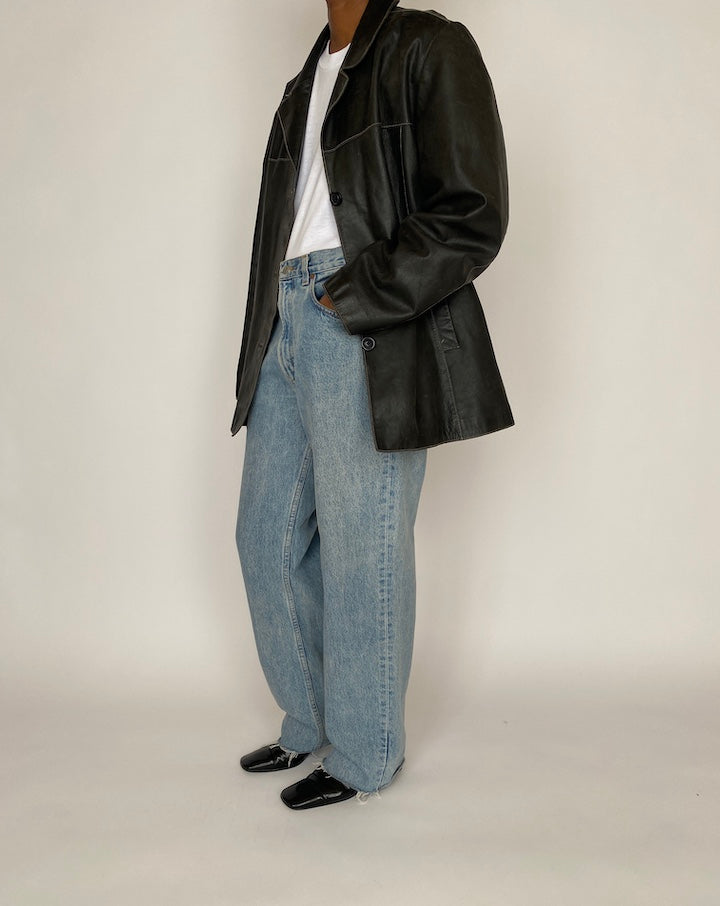 VINTAGE BLACK LEATHER JACKET 4632