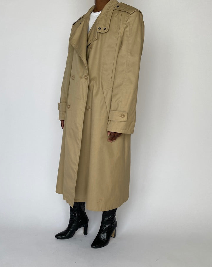 VINTAGE OVERSIZED BEIGE TRENCH COAT 4746