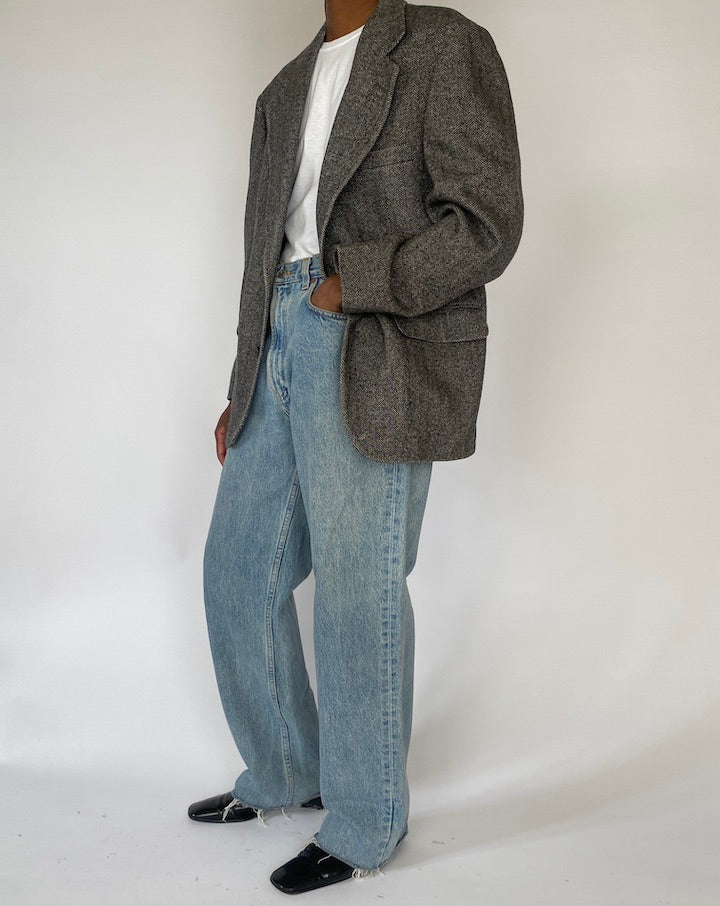 VINTAGE WOOL HERRINGBONE BLAZER 5190