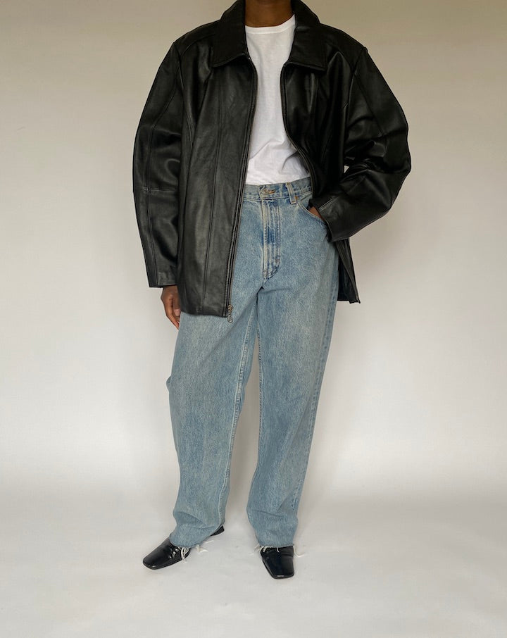 VINTAGE BLACK LEATHER JACKET 4860