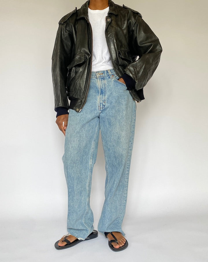 VINTAGE BLACK LEATHER JACKET 5068