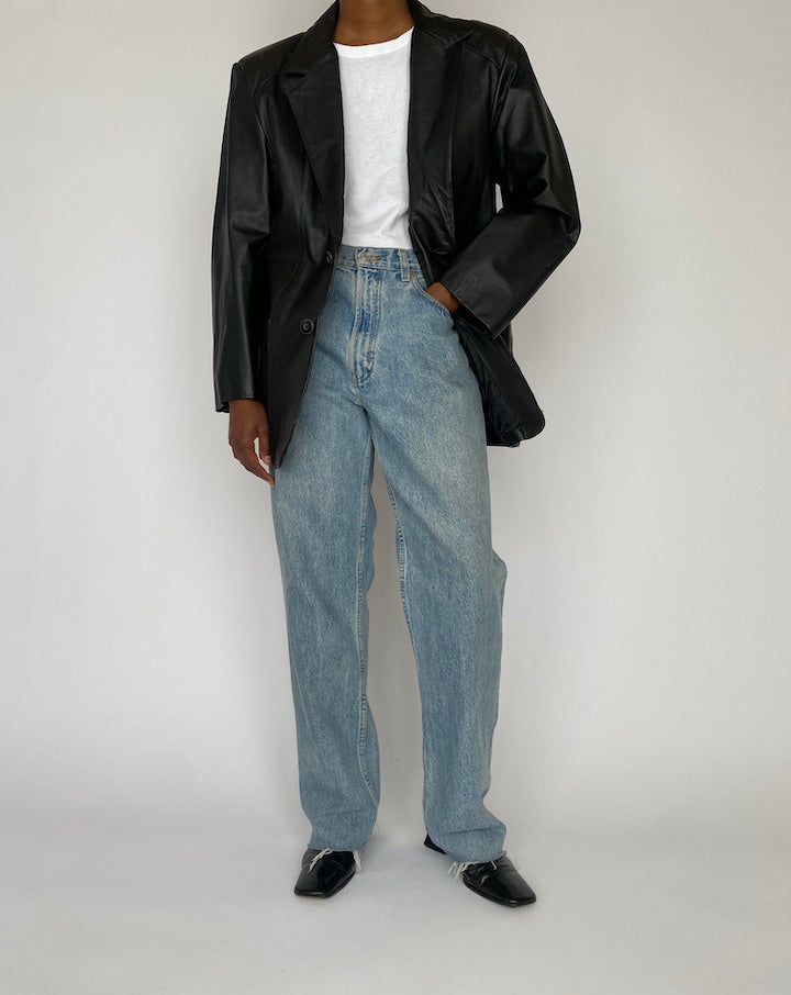 Vintage Black Leather Jacket 4895