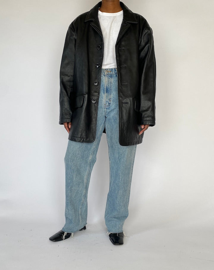VINTAGE BLACK LEATHER JACKET 5174