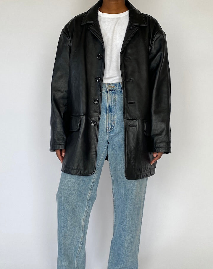 VINTAGE BLACK LEATHER JACKET 5174