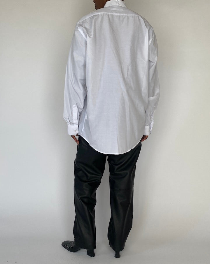 VINTAGE WHITE PLEATED OVERSIZED SHIRT 5193