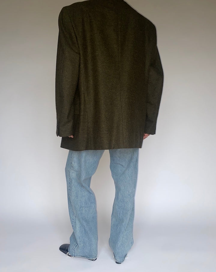 VINTAGE OVERSIZED GREEN WOOL BLAZER 4748
