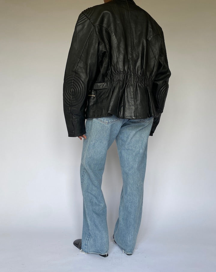 VINTAGE BLACK LEATHER JACKET 4941
