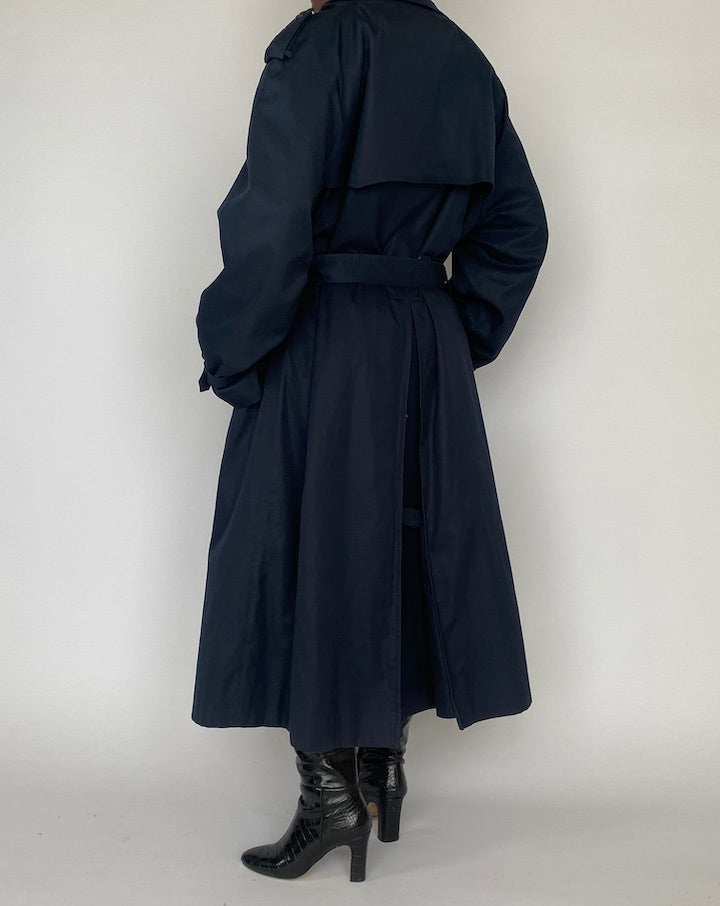 Vintage Oversized Navy Trench Coat 5154