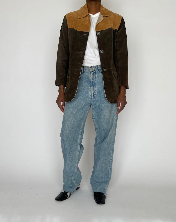 VINTAGE TWO TONED SUEDE LEATHER JACKET 5155