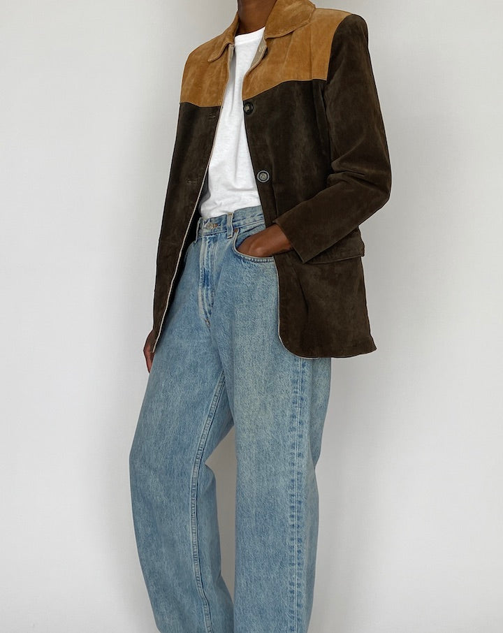 VINTAGE TWO TONED SUEDE LEATHER JACKET 5155