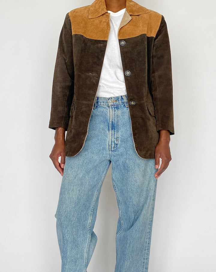 VINTAGE TWO TONED SUEDE LEATHER JACKET 5155