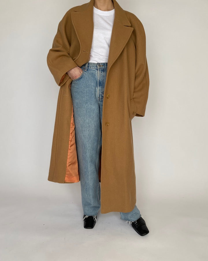 VINTAGE OVERSIZED CAMEL LONG COAT 4800