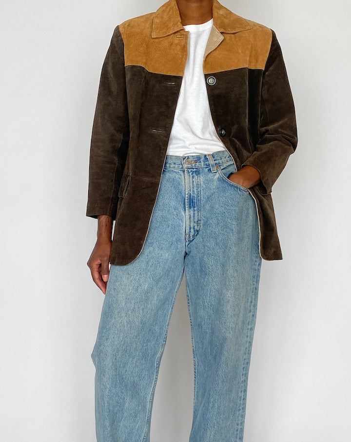 VINTAGE TWO TONED SUEDE LEATHER JACKET 5155