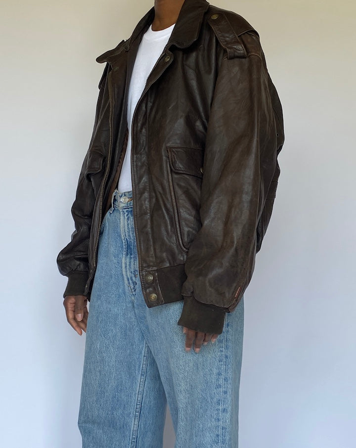 VINTAGE BROWN LEATHER JACKET 4963