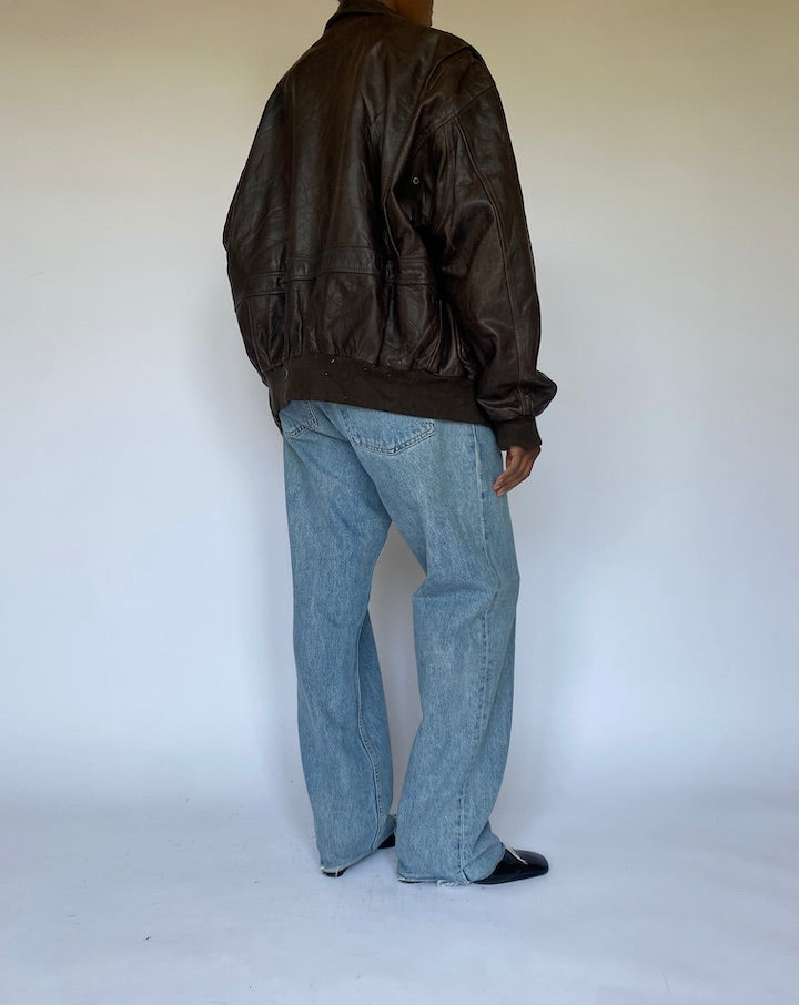 VINTAGE BROWN LEATHER JACKET 4963