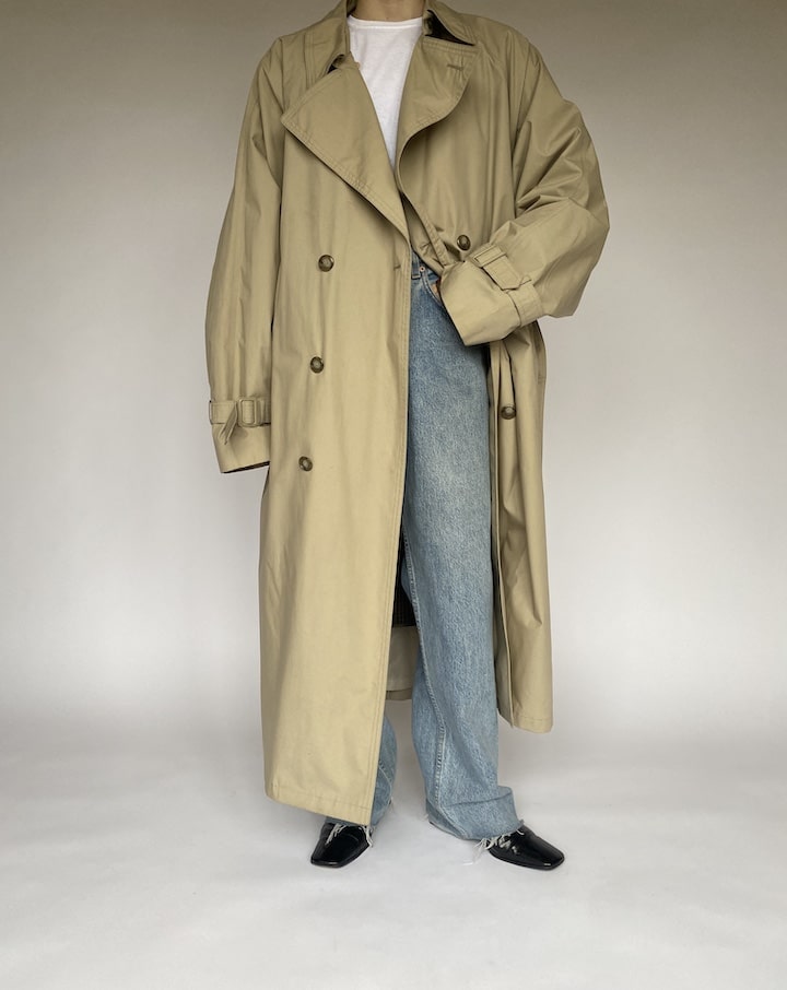 Vintage Oversized Beige Trench Coat 4745