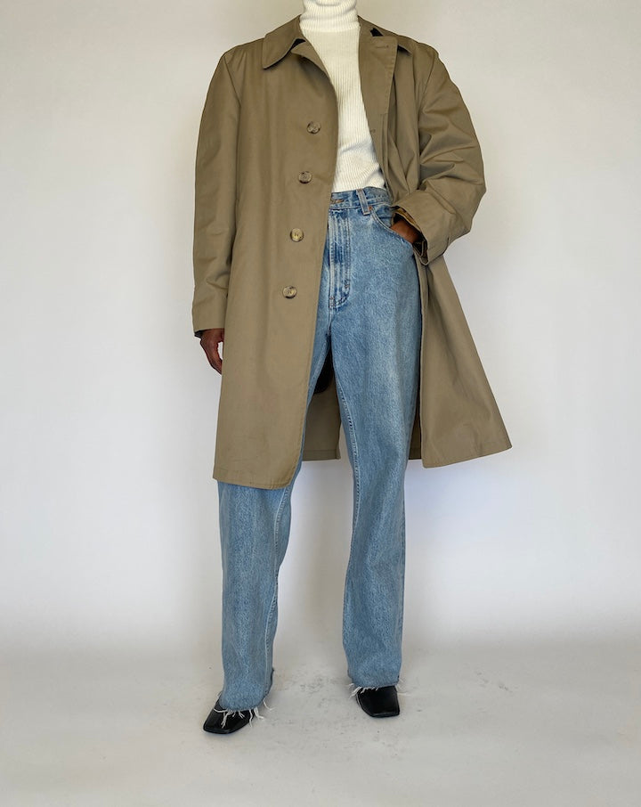Vintage Oversized Beige Long Coat 4461