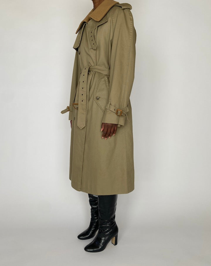 VINTAGE LONG BEIGE TRENCH COAT 4766