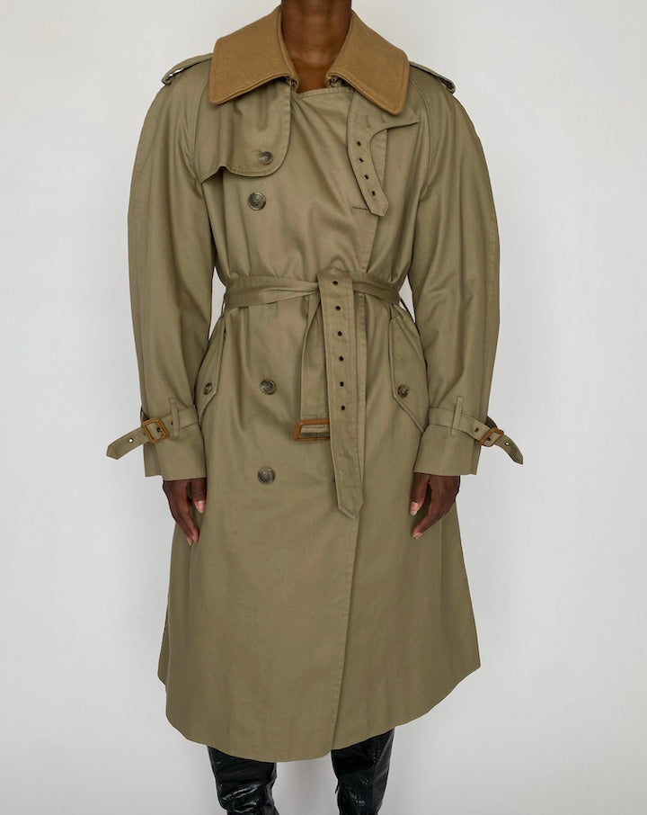 VINTAGE LONG BEIGE TRENCH COAT 4766