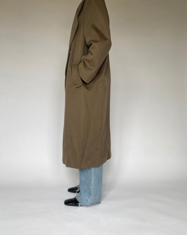 VINTAGE LONG BEIGE WOOL COAT 4901