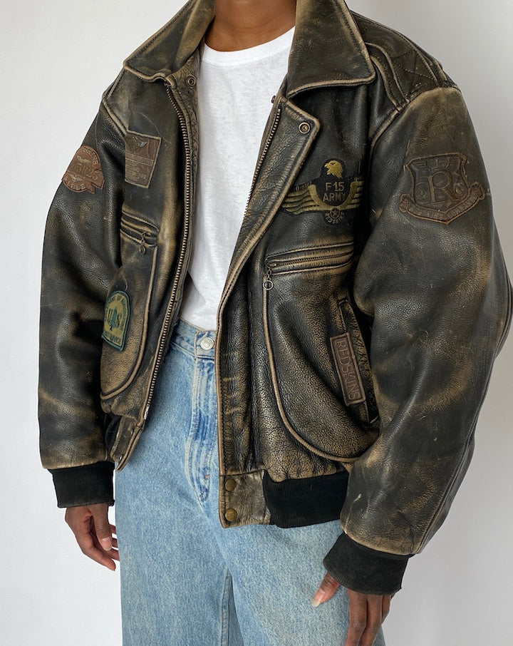VINTAGE BOMBER LIKE LEATHER JACKET 5006