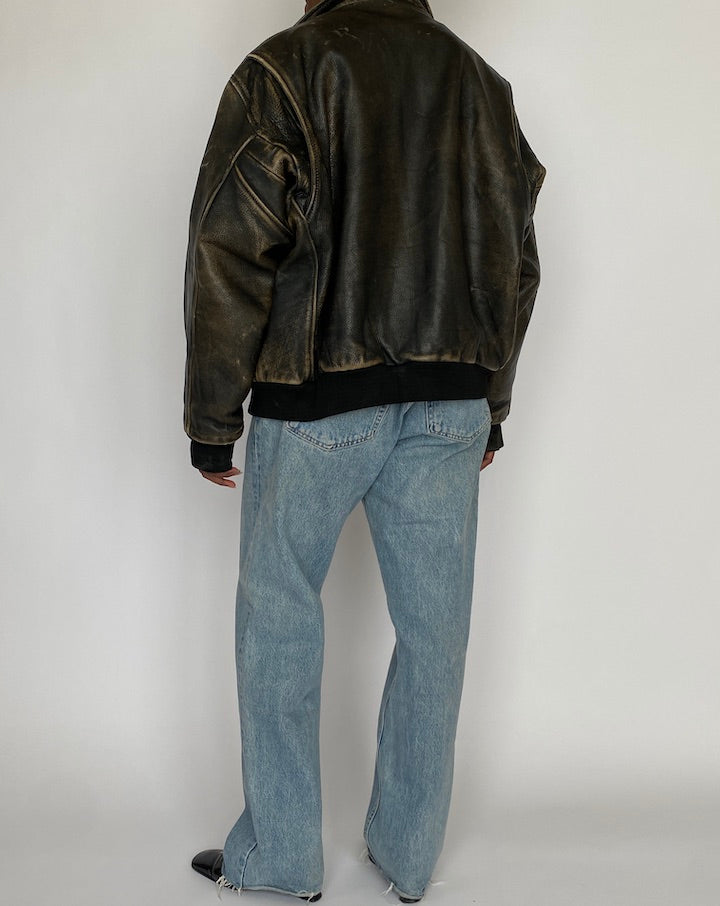 VINTAGE BOMBER LIKE LEATHER JACKET 5006